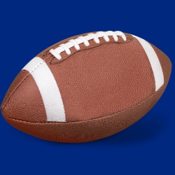 Football on blue background